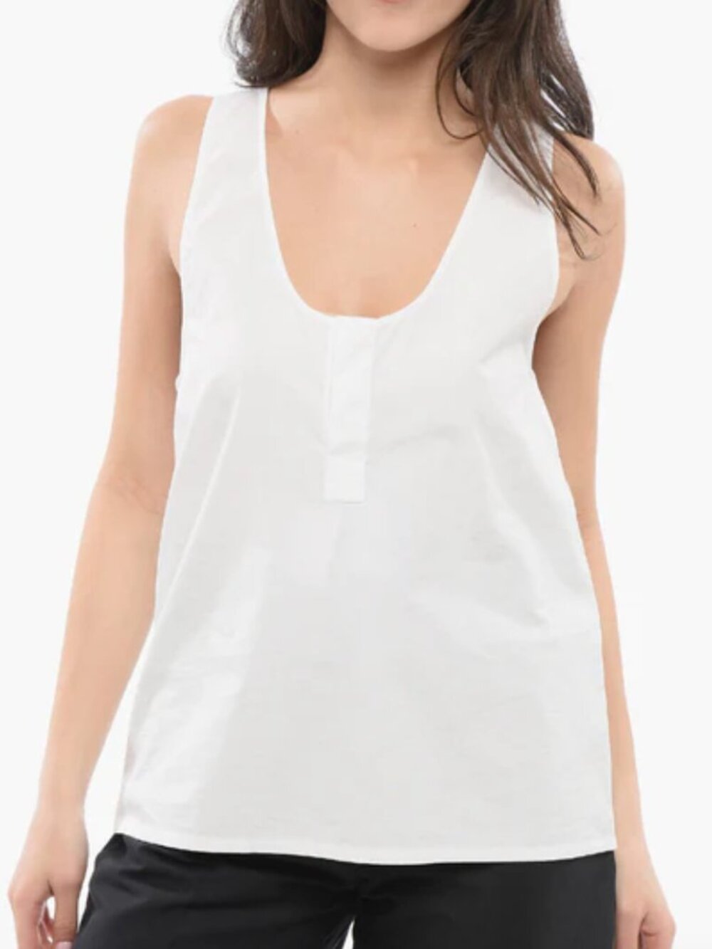Saint Laurent Women's Semi-Sheer Henley Tank Top- Sz 34- *BNWT*